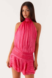 Sexy Sleeveless Halter Backless Mini Dress
