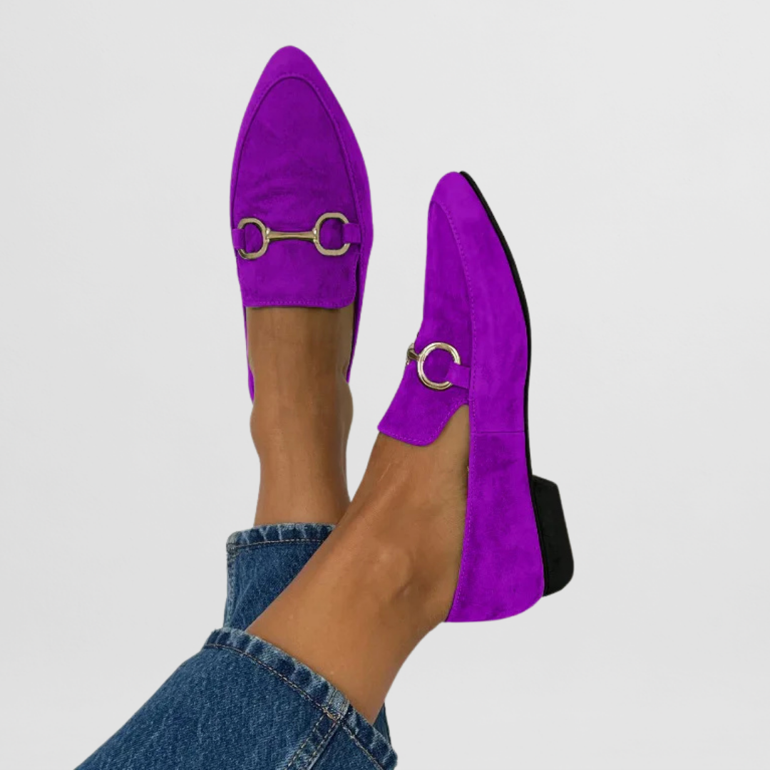 Pointed Toe Horsebit Suede Loafers