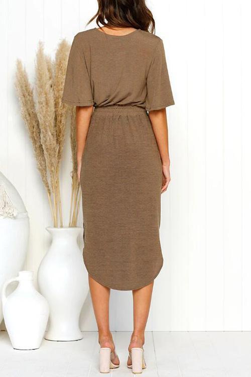 Deep V Sleeve Loose Dress