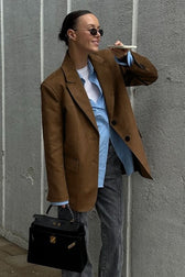 Suede Leather Vintage Brown Blazer