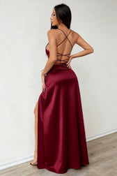 Elegant Strapless Slip Maxi Silk Dress - View 16