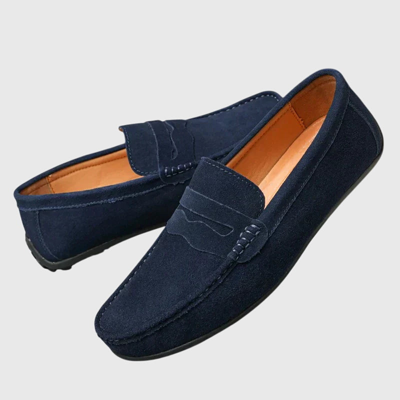 Suede Look Slip On Penny Loafers