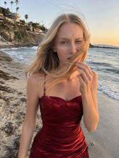 Satin Ruffle Trim Party Dress