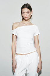 Skew Collar Slim Fit Tee Strapless
