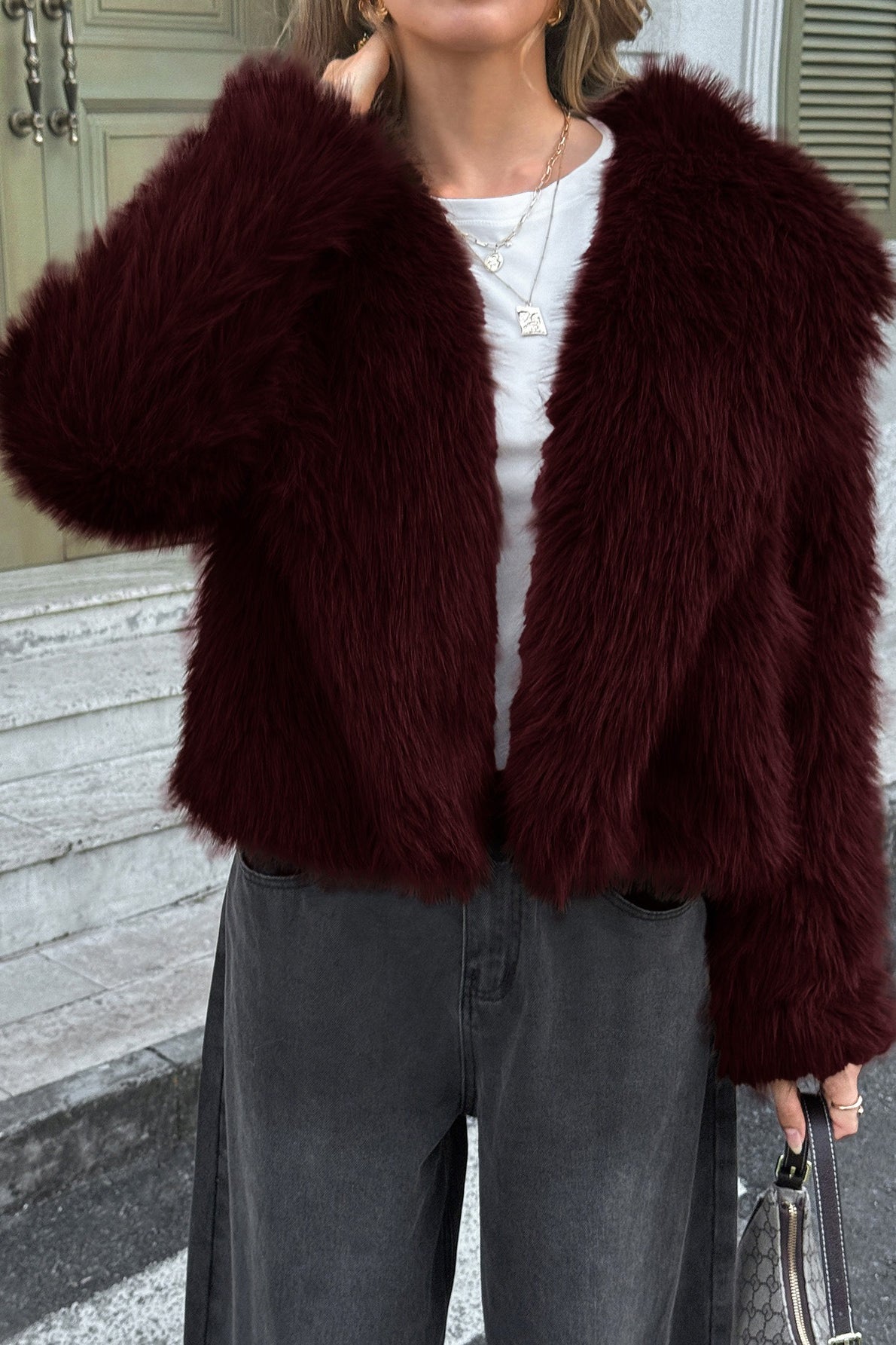 Casual Solid Plush Coat