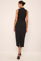 Buckle Waist Cinched Elegant Work Dress