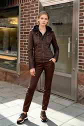 Hooded Leather Jacket