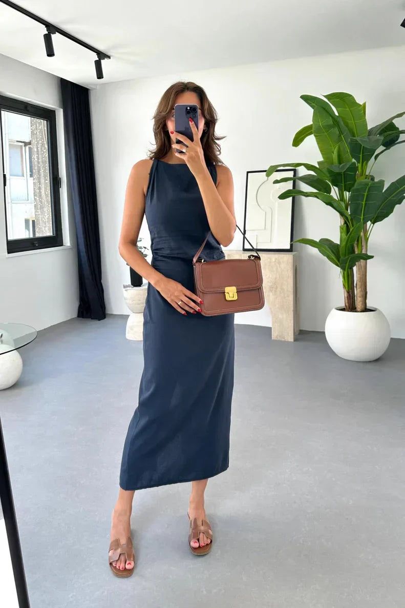 Bianca Chic Bare-Arm Midi Dresses Designer Dress Edit