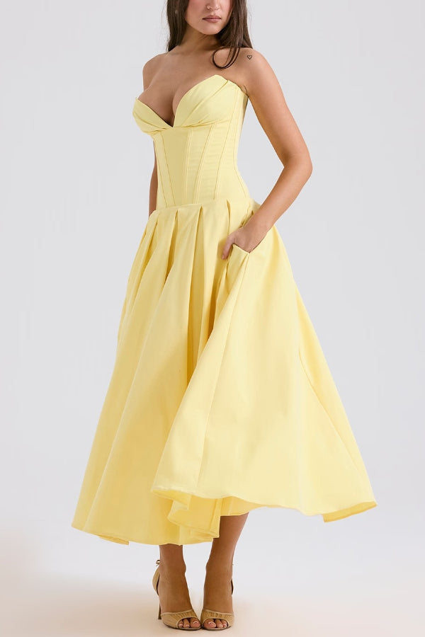 Exclusive Lorelei Strapless Midi Dress Premium Wardrobe Essential