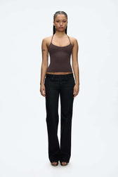 Silver-Tone Strap Slim Fit Cami Top