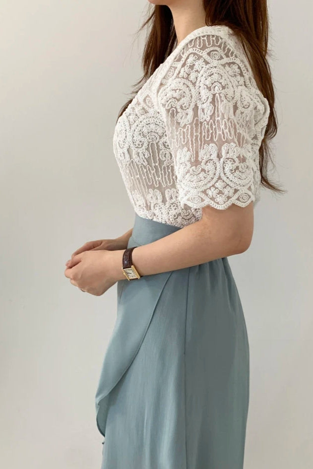 Lace Embroidery Sheer Cardigan