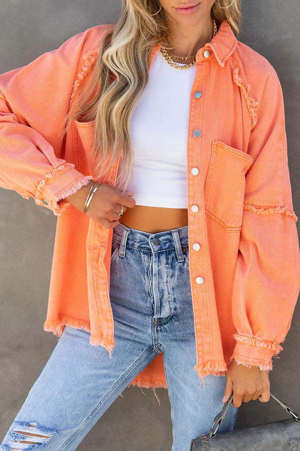 Bring It On Frayed Shirt Jacket