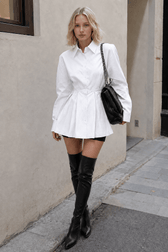 Elegant Cotton Tie Blouse