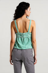 Plaid Panel Sexy Cami Top