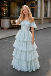 Ruffle Sleeve Tie Waist Floral Maxi Dress