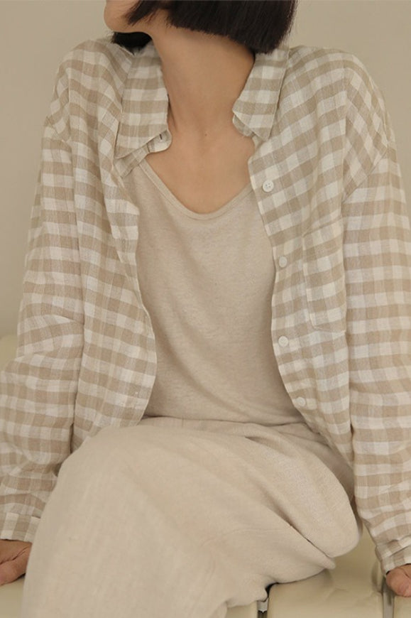 Check Pocket Blouse