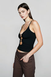 Front Cutout Cropped Cami Top
