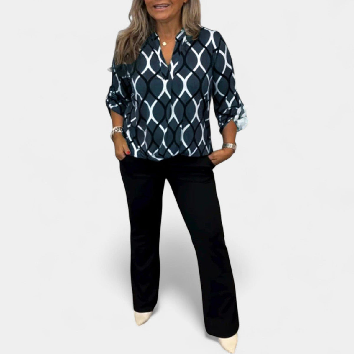 NORA - ELEGANT PRINT BLOUSE