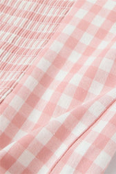 Sweetheart Neck Gingham Lace Trim Cami Top