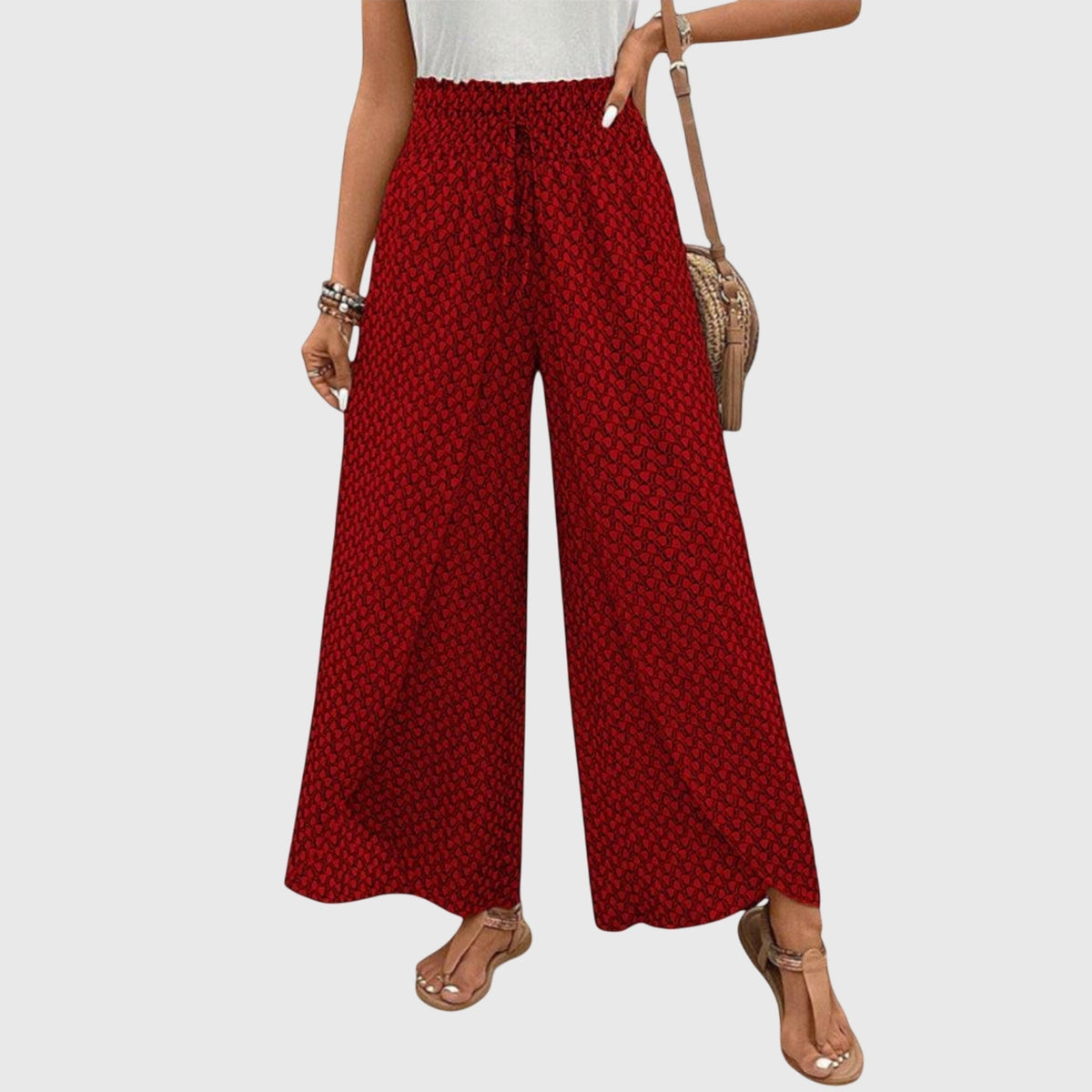 Floral Print High Waist Wide Leg Palazzo Pants