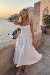 Elegant Vintage Satin Halter Maxi Prom Dress