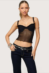 Scallop Lace Fitted Cami Top