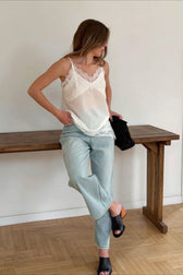 Lace Trim Sheer Cami Top