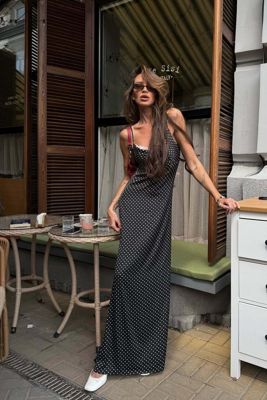 Sexy Polka Dot Cami Long Maxi Dress