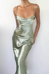 Satin Cami Bodycon Elegant Silk Dress 2