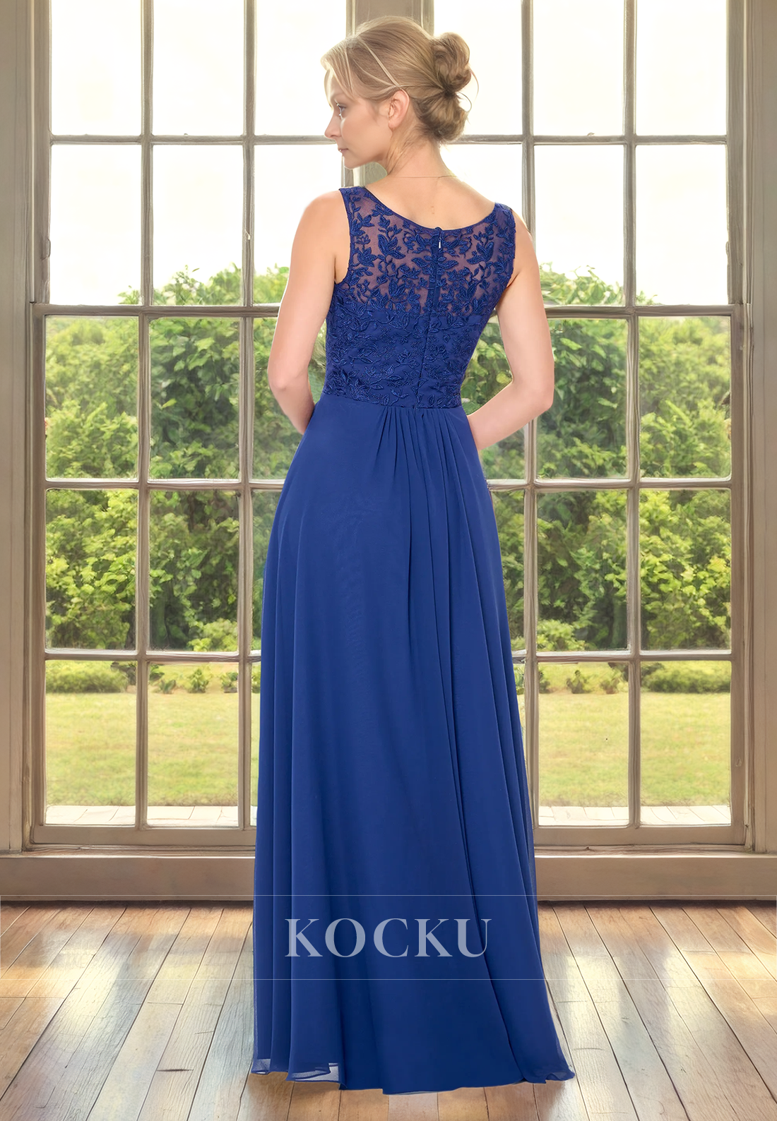 Simple & Casual V-Neck Straps Appliques A-Line Cocktail Mother of the Bride Dress