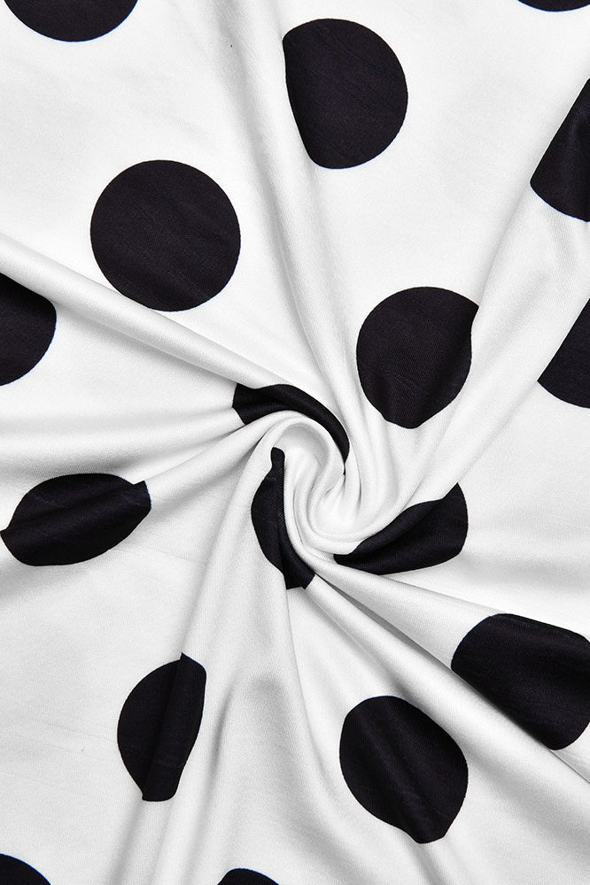 Polka Dot Off Shoulder Short Sleeve Oversized T-Shirt Mini Dress 5