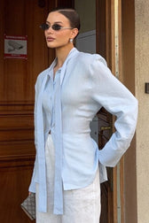Tie Detail Button Down Blouse