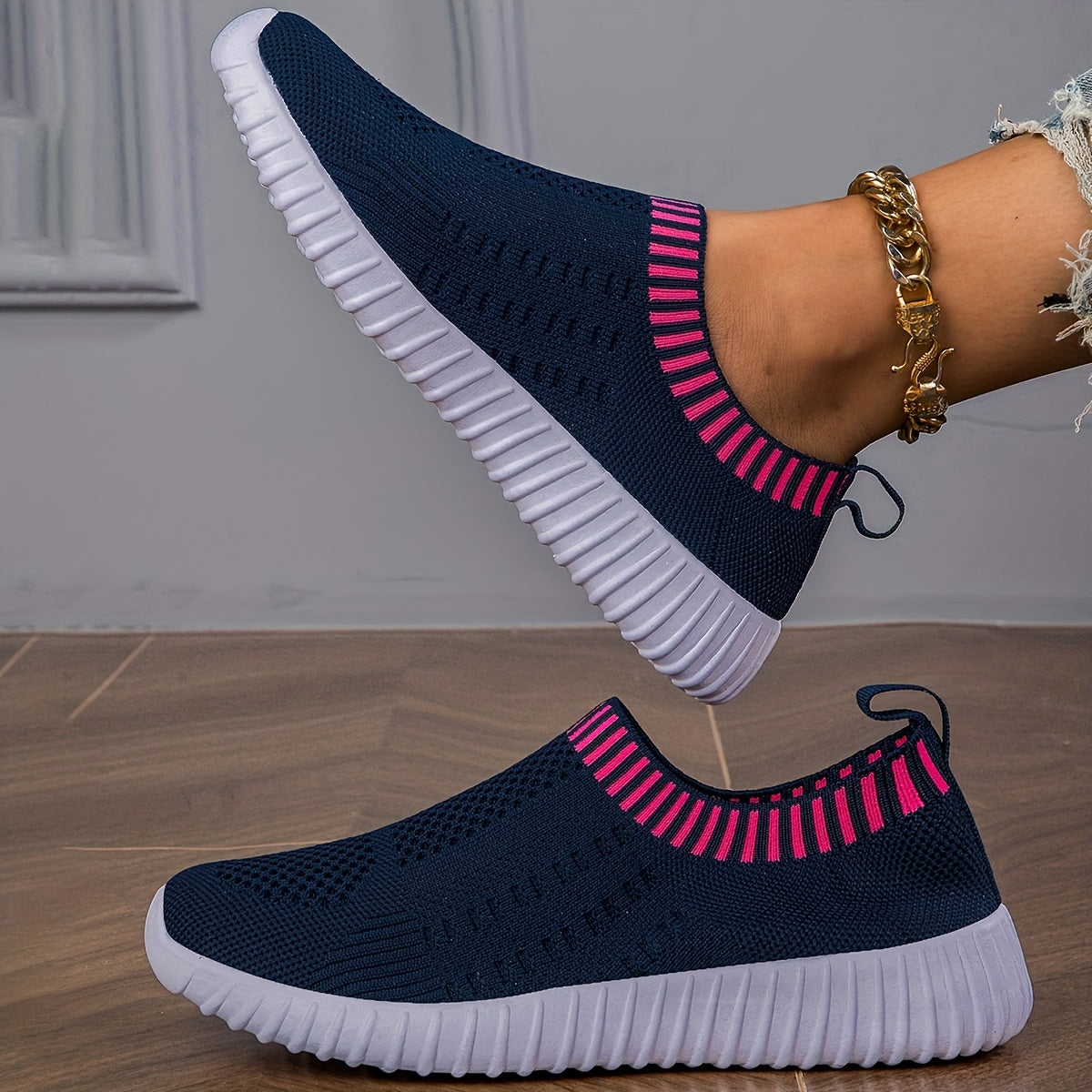 Slip On Knit Mesh Sneakers