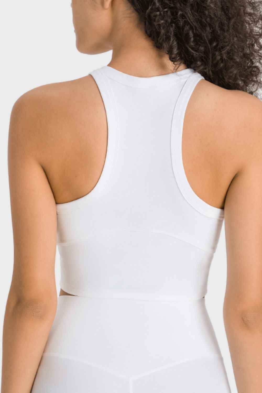 High Neck Seam Detail Cropped Sports Tank Top 5