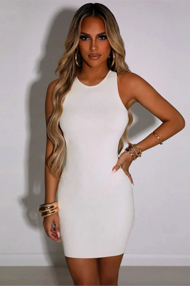 Ribbed Lace Up Mini Dress 8
