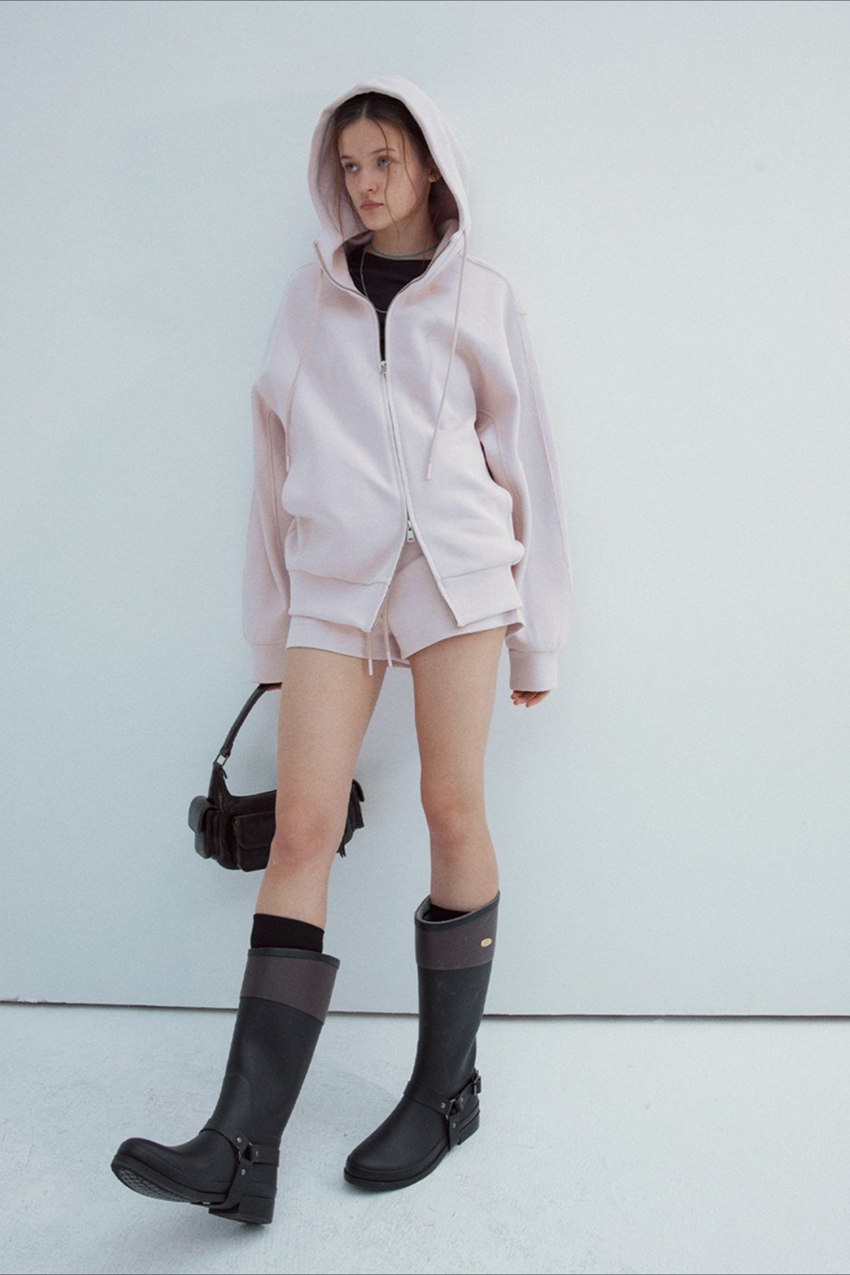 Cloud Print Double Zip Hoodie