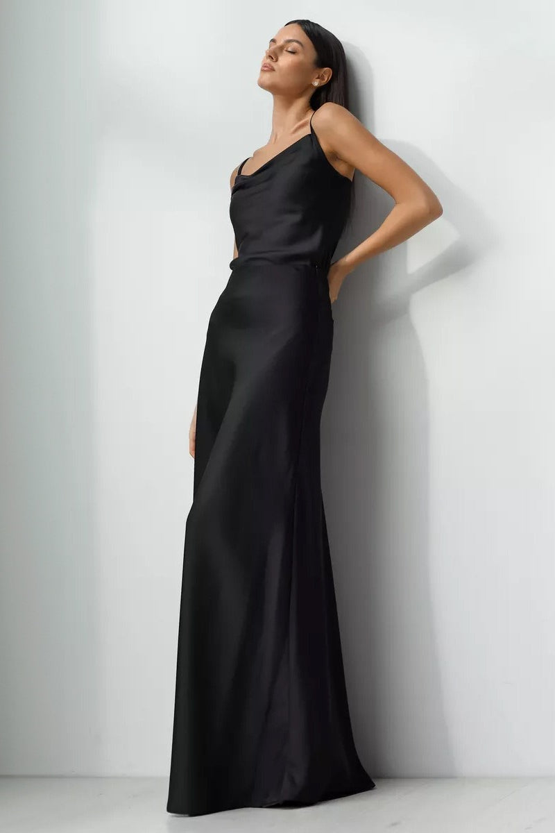 Satin High Waist Mermaid Maxi Skirt