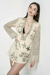 Loose Fit Printed Shirt Shorts Vacation Set