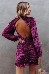 Moody Moment Backless Velvet Mini Dress- 3 Colors 4