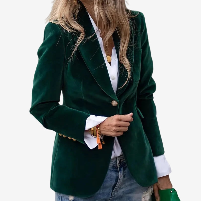 Velvet Single Breasted Blazer