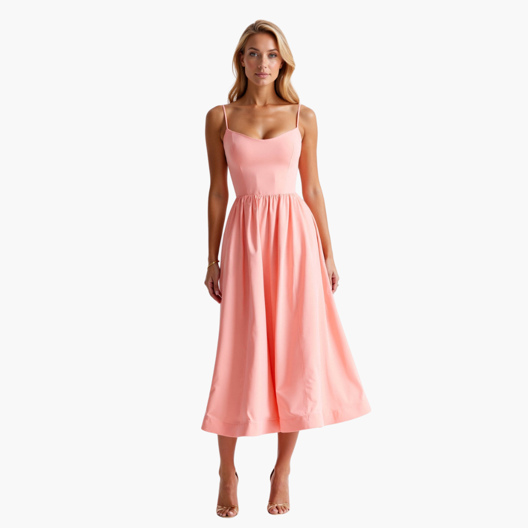 Isabella | Flowing Midi Dress Pink