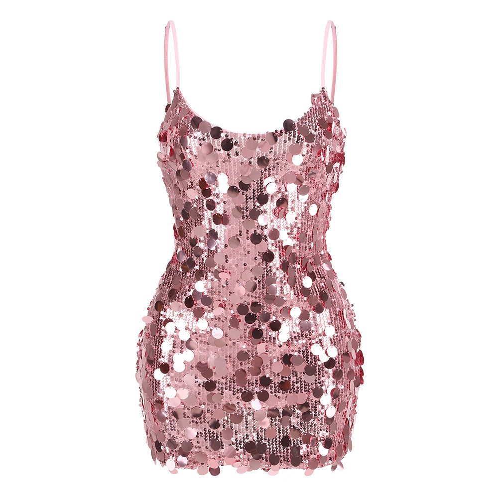Shine On Mini Dress - Pink