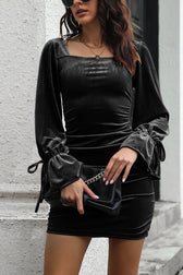 Today's The Day Velvet Drawstring Mini Dress - 4 Colors 9