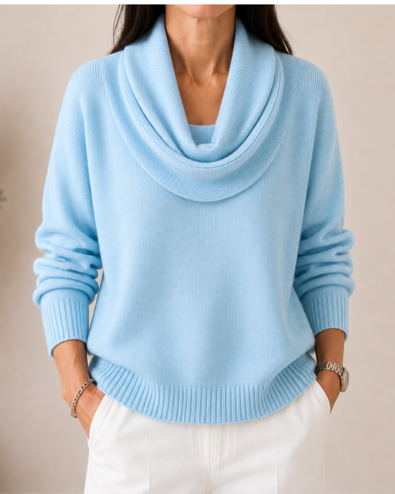 Cowl Neck Long Sleeve Knit Sweater