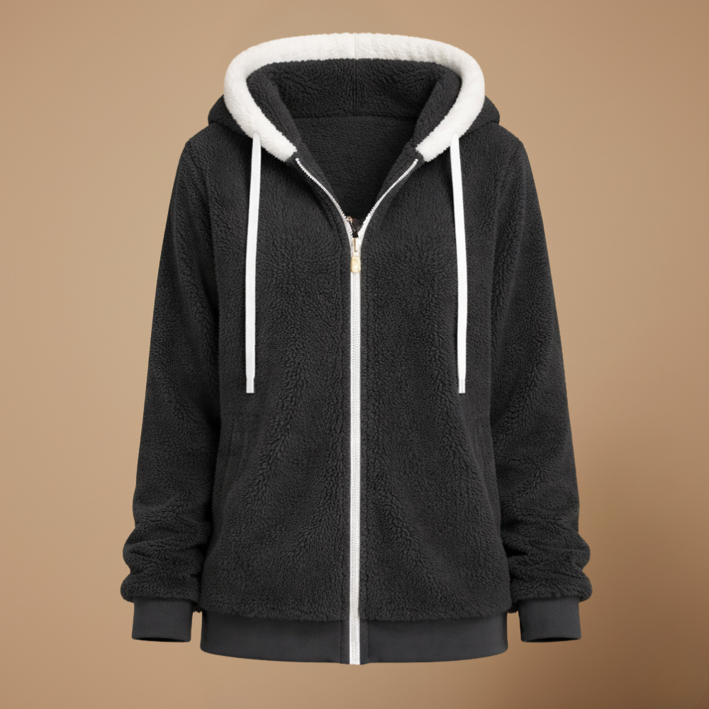 Women's Loose-Fit Fleece Hooded Jacket