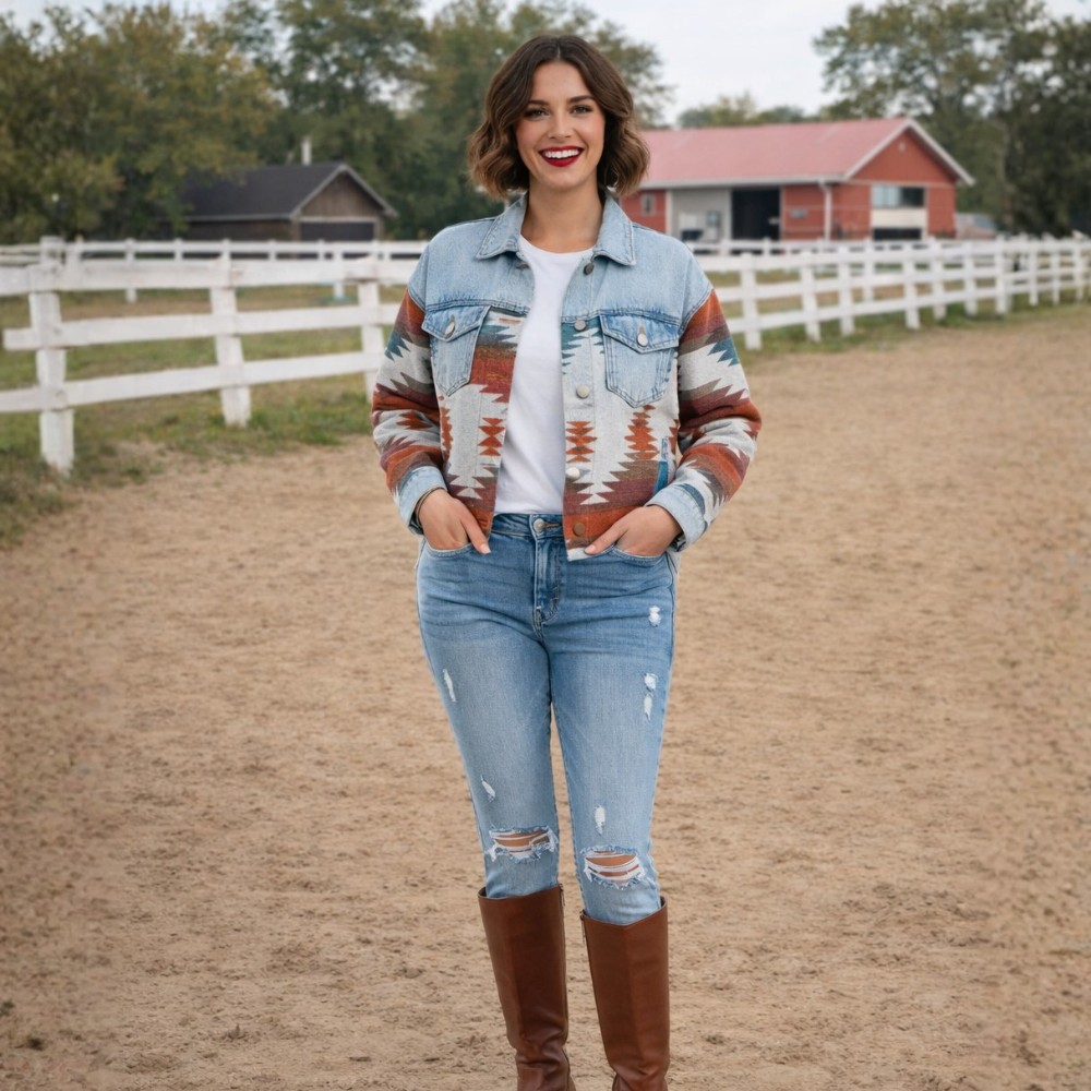 Retro Denim Patchwork Jacket