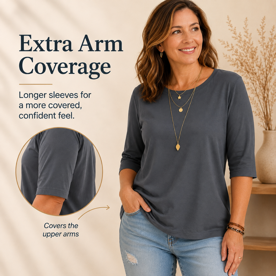 Round Neck Half Sleeve Drop Shoulder Tee