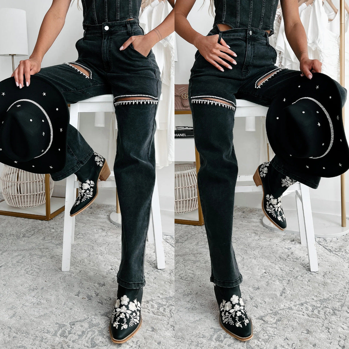 Denim Dazzle Jeans - Black