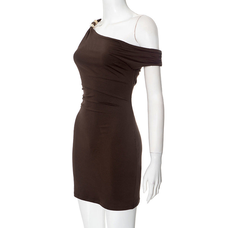 Gans Mini Dress - Brown