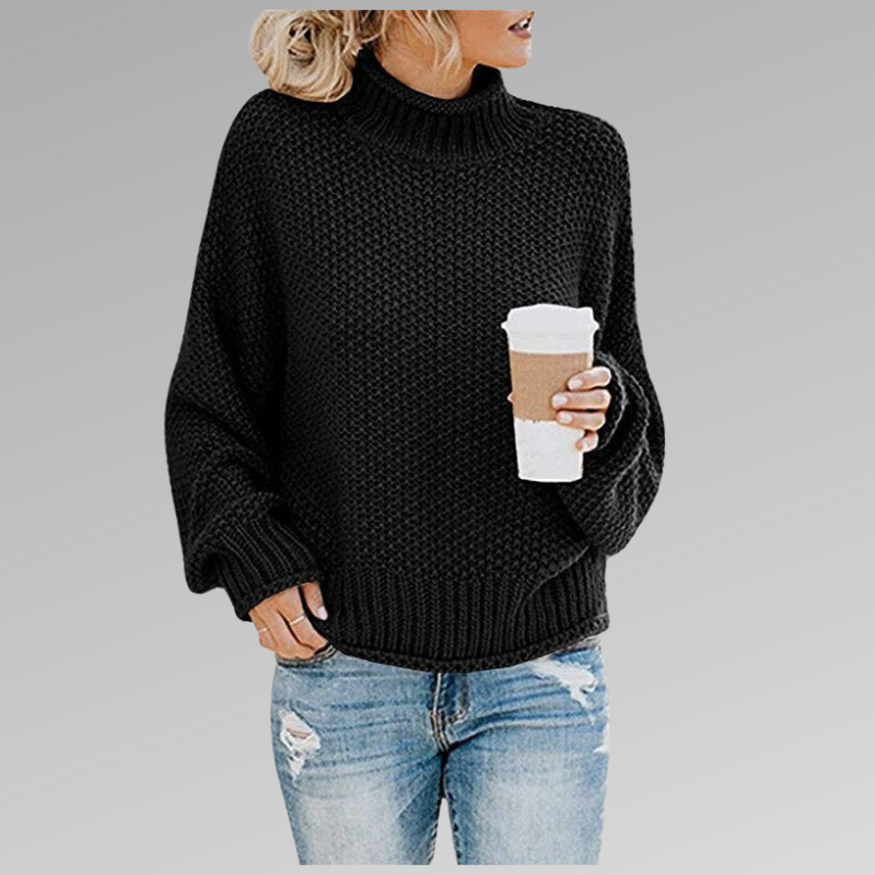 Turtleneck Long Sleeve Chunky Knit Oversized Sweater